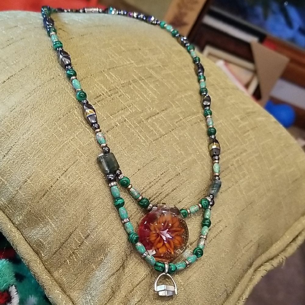 Elegant Multicolor Beaded Necklace!!! NEW!!! ART NOUVEAU STYLE!!!  CHIC!!! COOL!